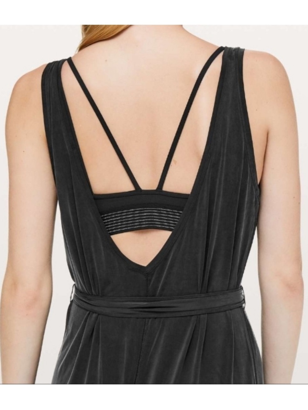 Lululemon Principal Dancer Jumpsuit - Romper Black Wide Leg Flowy Draped *Rare* - Picture 5 of 14